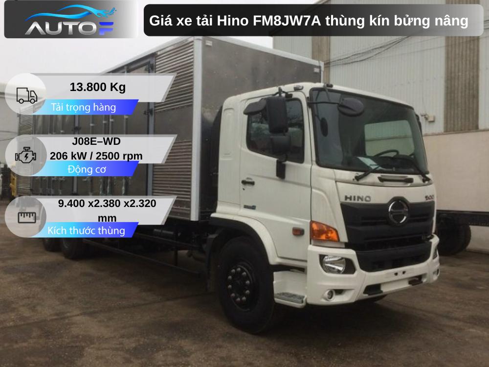 Giá xe tải Hino FM8JW7A (15t - 9.4m) thùng kín bửng nâng